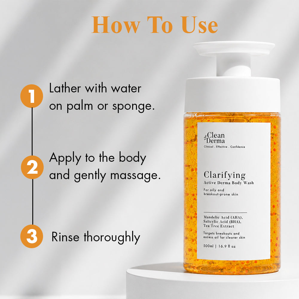 THE CLEAN DERMA Clarifying Active Derma Body Wash 500ml