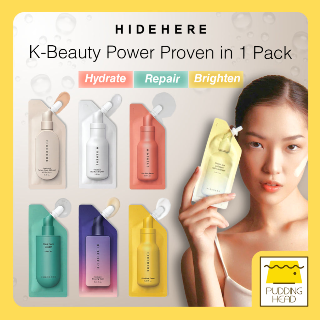 HIDEHERE Cleanser / Essence / Serum / Sun Protector / Mask 25ml [Hyaluronic / Vita Elixir / Cica Care / Collagen ]