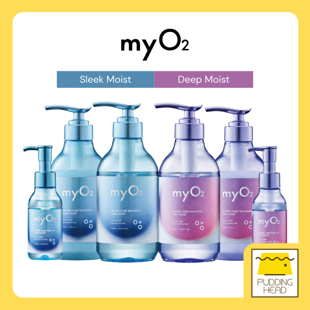 myO2 Watercoat Deep Moist/Sleek Moist Shampoo 450ml / Treatment 450g / Hair Oil 100ml