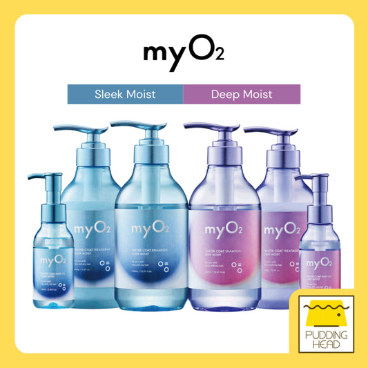 myO2 Watercoat Deep Moist/Sleek Moist Shampoo 450ml / Treatment 450g / Hair Oil 100ml
