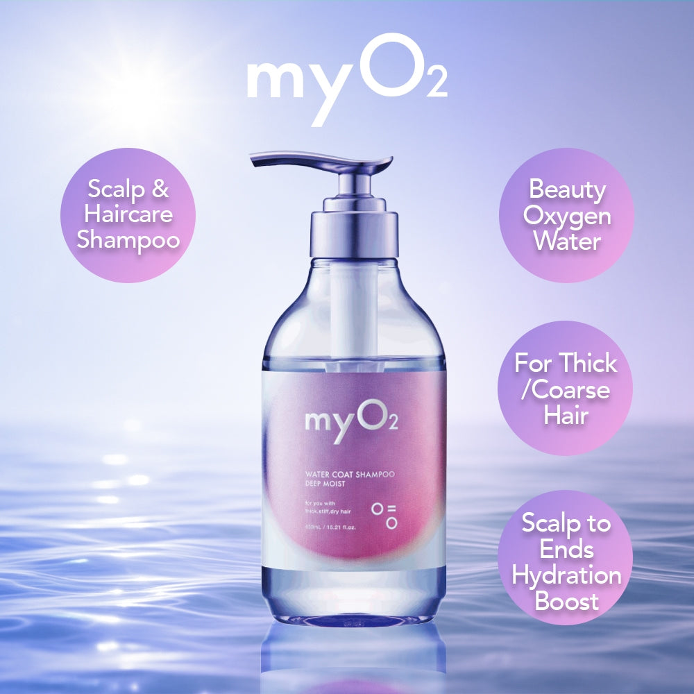 myO2 Watercoat Deep Moist/Sleek Moist Shampoo 450ml / Treatment 450g / Hair Oil 100ml
