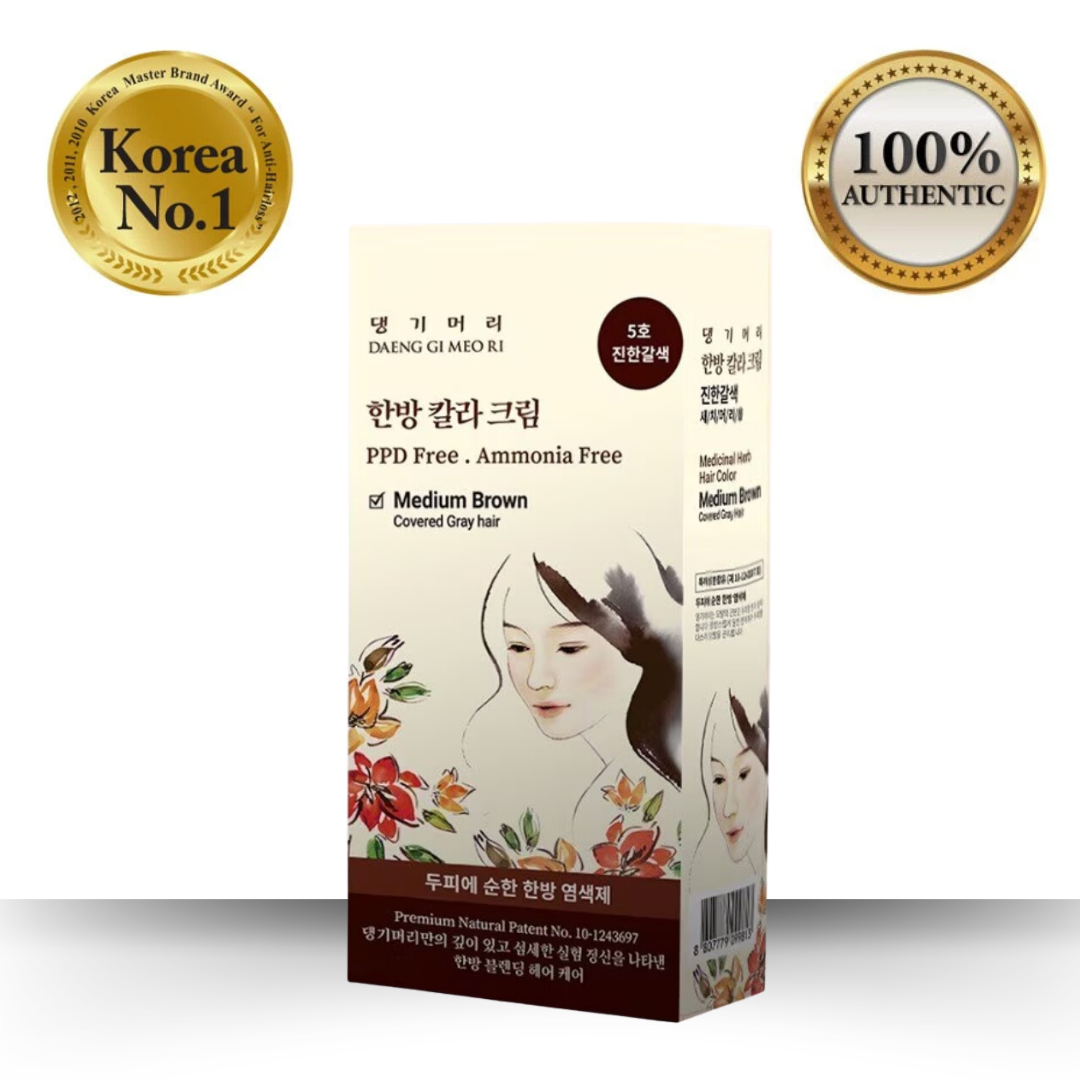 DAENG GI MEO RI Medicinal Herbal Hair Colour [Natural Brown/Dark Brown/Medium Brown/Black] 60g