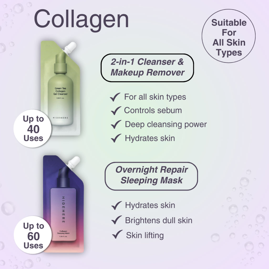 HIDEHERE Cleanser / Essence / Serum / Sun Protector / Mask 25ml [Hyaluronic / Vita Elixir / Cica Care / Collagen ]