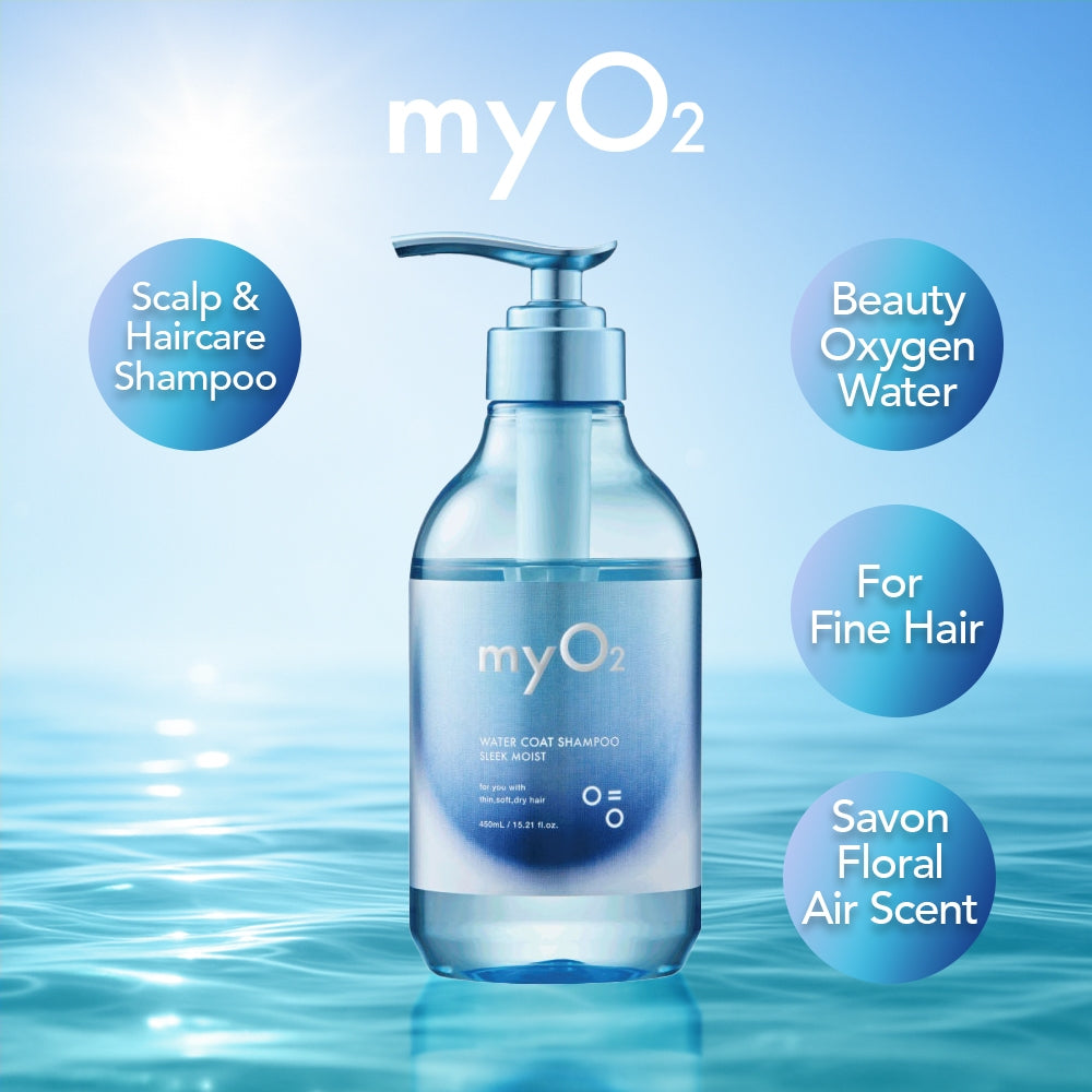 myO2 Watercoat Deep Moist/Sleek Moist Shampoo 450ml / Treatment 450g / Hair Oil 100ml