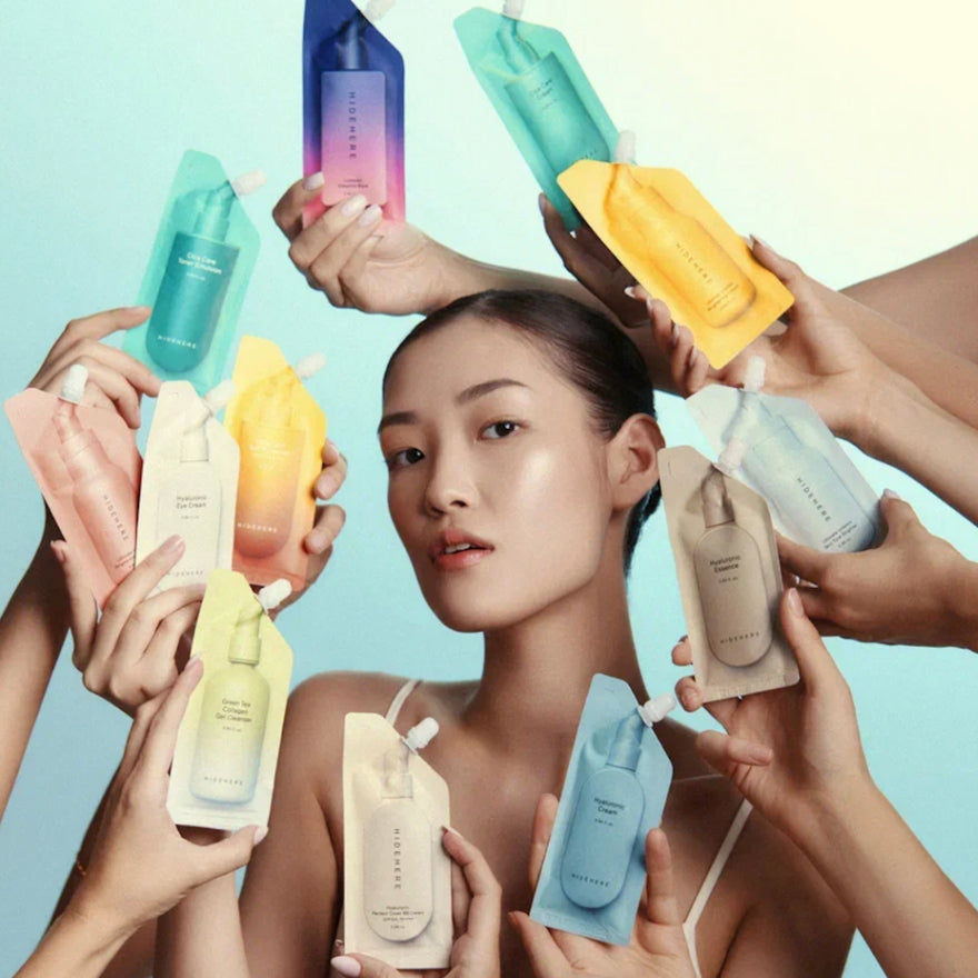 HIDEHERE Cleanser / Essence / Serum / Sun Protector / Mask 25ml [Hyaluronic / Vita Elixir / Cica Care / Collagen ]