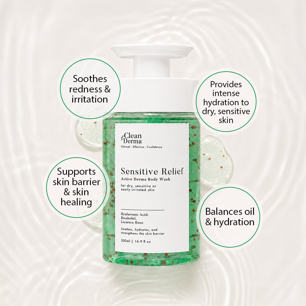 THE CLEAN DERMA Sensitive Relief Active Derma Body Wash 500ml