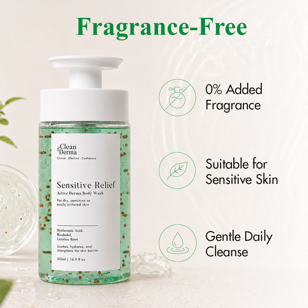 THE CLEAN DERMA Sensitive Relief Active Derma Body Wash 500ml