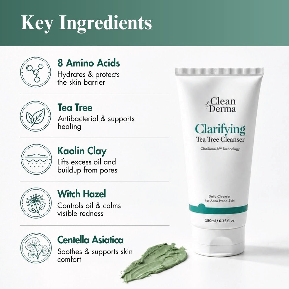 THE CLEAN DERMA Clarifying Tea Tree Cleanser 180ml