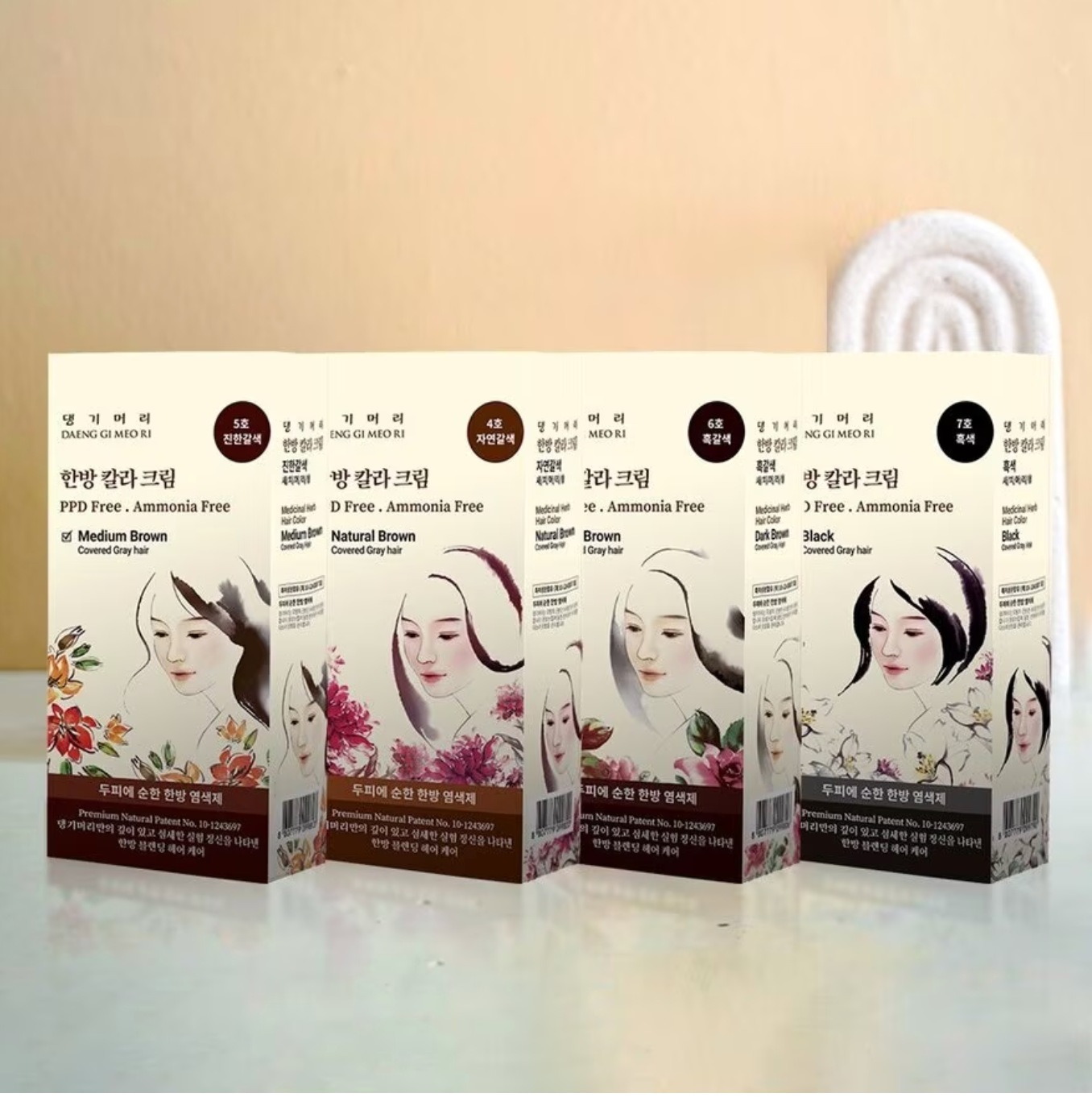 DAENG GI MEO RI Medicinal Herbal Hair Colour [Natural Brown/Dark Brown/Medium Brown/Black] 60g