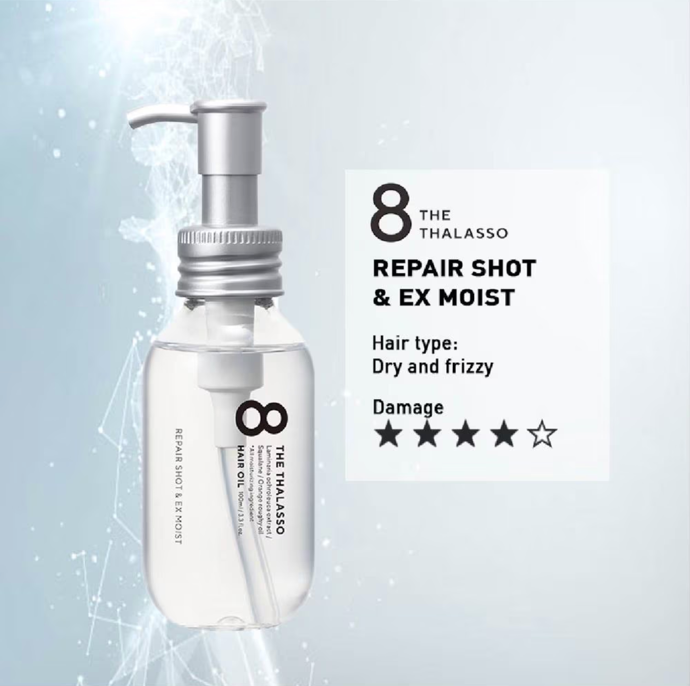 8 THE THALASSO Repair Shot & Ex Moist Hair Oil (For Dry, Damaged & Frizzy Hair) 100ml